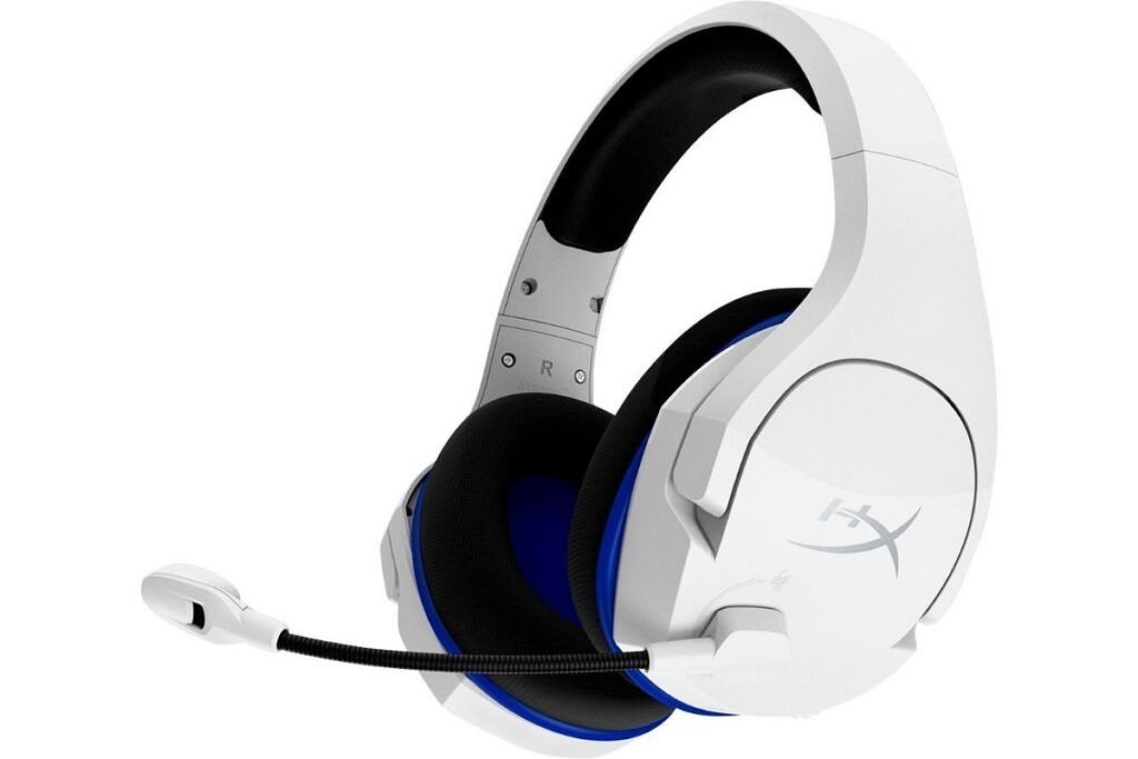 White colored pair of HyperX Cloud Stinger Core wireless gaming headset