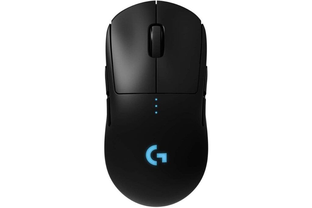 Black-colored Logitech G Pro wireless gaming mouse
