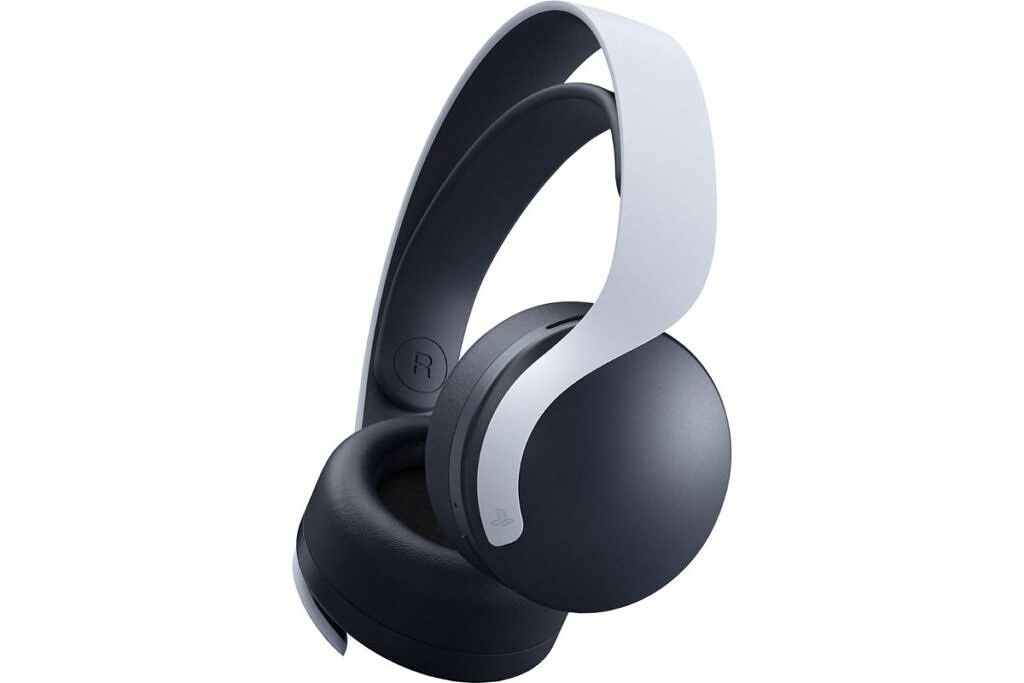 A white-colored Sony Pulse 3D wireless gaming headset