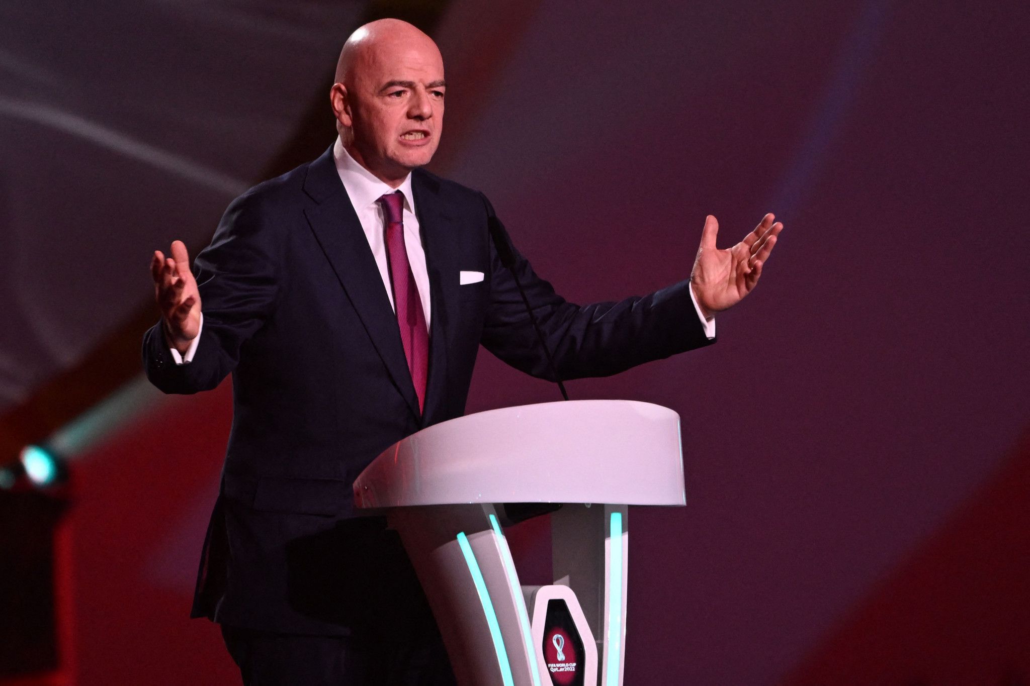FIFA President Gianni Infantino opened the draw for the 2022 FIFA World Cup in Qatar ©Getty Images