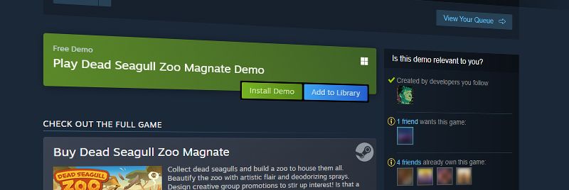 steam demo cambios reseñas pagina individual