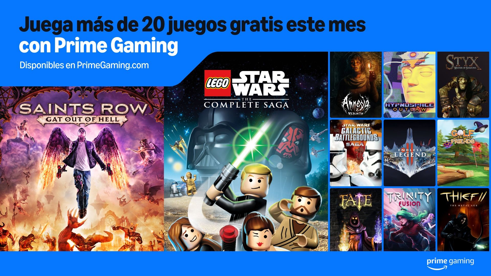 Juegos GRATIS con Prime Gaming en Mayo: LOK: Blood Omen 2, Wolfenstein II, Styx: Master of Shadows, Thief 2 y varios juegos de Star Wars