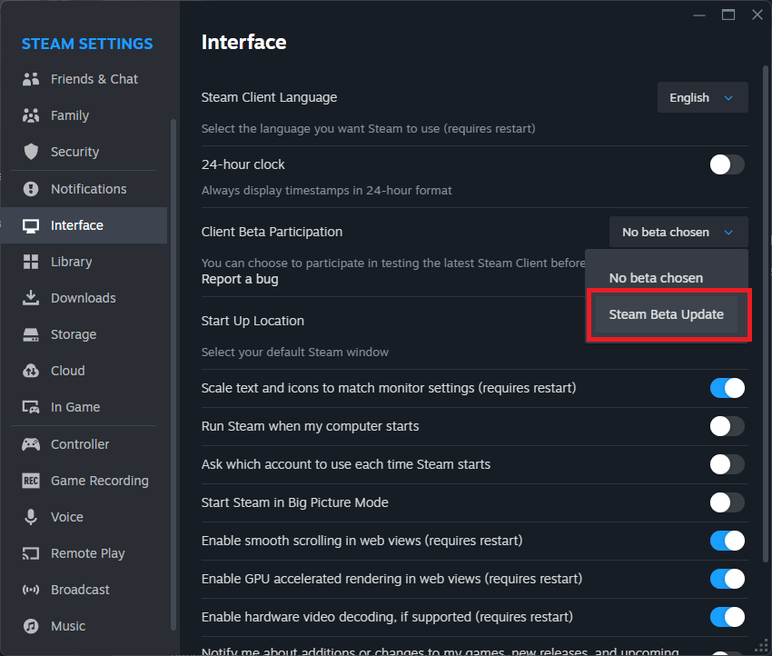 steam beta 1