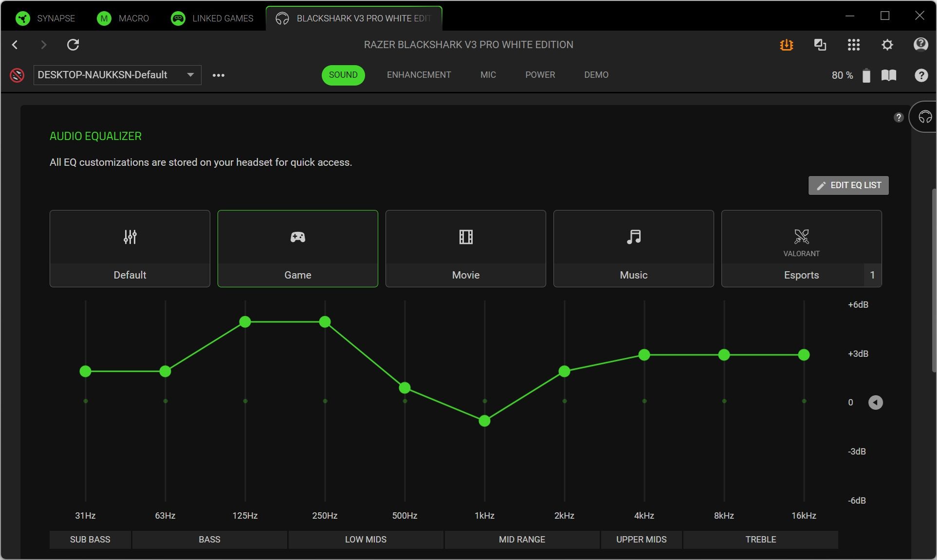 razer synapse 4 eq presets
